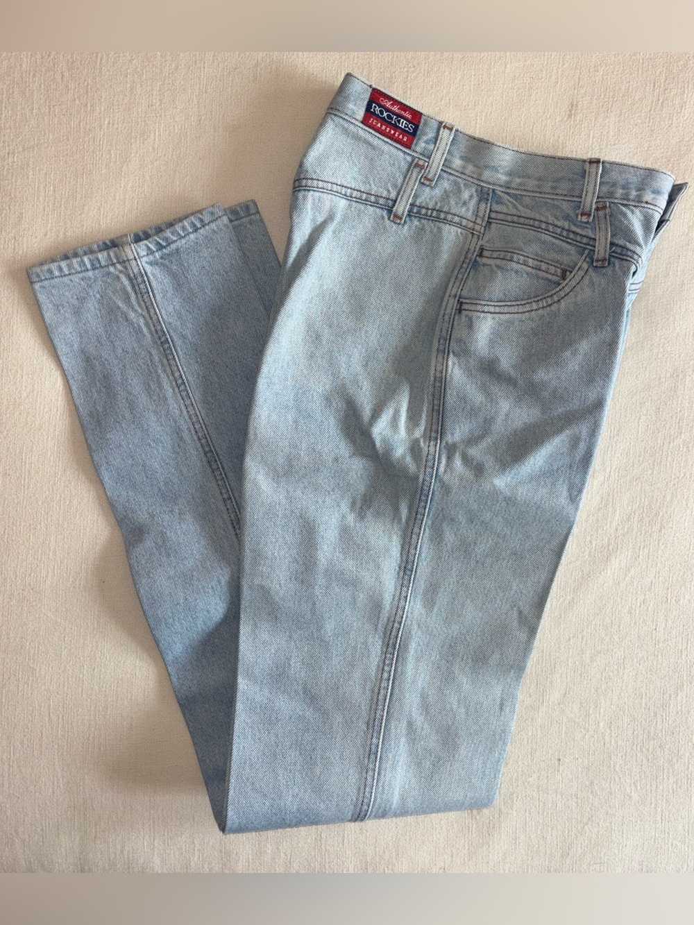 Vintage Rockies Light Wash High Rise Bareback Western Jeans 25 Tall